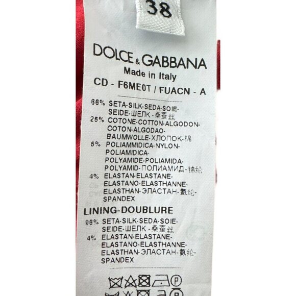 DOLCE & GABBANA Vintage Red Silk Satin lace slip dress size 38 US 4 midi Y2K - Picture 10 of 11